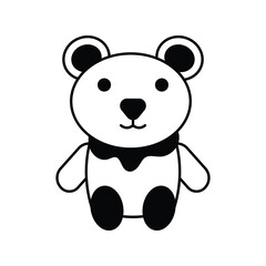 Teddy Bear glyph outline icon with white background vector stock illustration