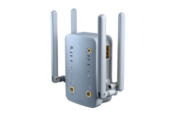 Wireless router, light gray,  four antenna,  rectangular