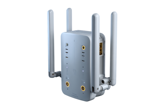 Wireless router, light gray,  four antenna,  rectangular