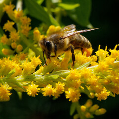 bee on a yellow flower