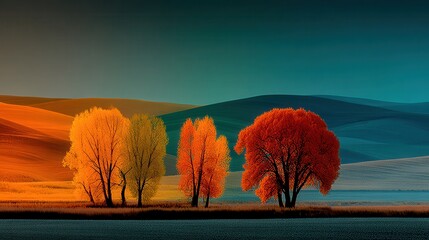 Split-Screen Landscape Showcasing Four Distinct Seasons Illustrating Natures Beauty for Inspiring Year-Round Connection