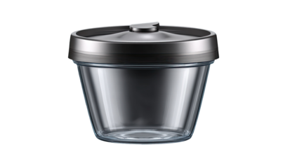 Gray glass food storage container with lid