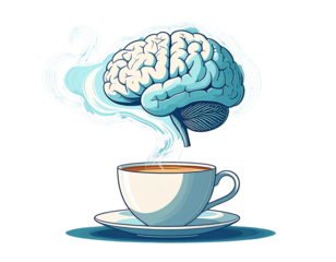  Tea Cup with Calm Mind Icon, Minimalist Mental Wellness Design