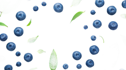 Fresh blueberry fruit heart pattern