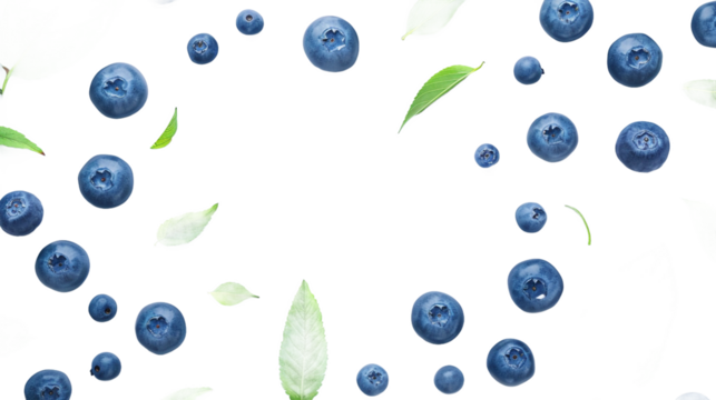 Fresh blueberry fruit heart pattern