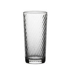 Clear tall tumbler glass with spiral texture