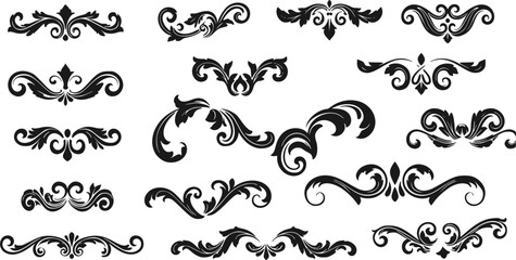 Fototapeta premium vector set of Flourish Vector Design Elements Collection 