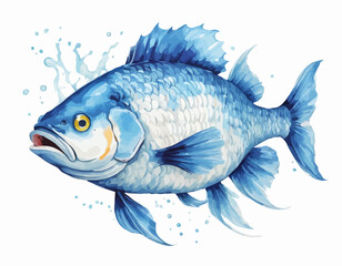 Fish digital Art, Intricate Powerful and Ready for Print or Web, Sharp Details. Strong Identity. Timeless Design, Symbolize Strength, Courage, Logo