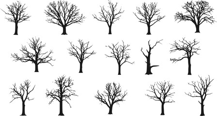 Obraz premium vector set of Isolated Concept Of Dead Trees Set 