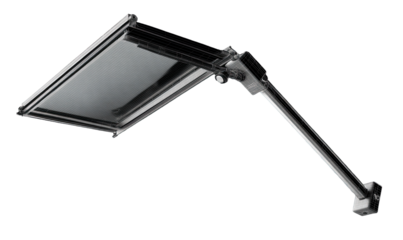 Chrome rectangular mirror with adjustable arm