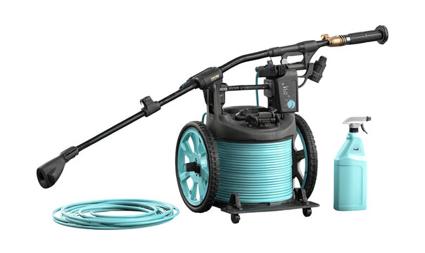 Teal pressure washer with accessories