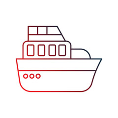 Paper Plane gradient outline icon with white background vector stock illustration