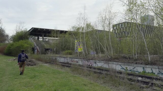 Abandoned Munich Olympiastadion station once vital hub 1972 Olympic Games. Now haunting lost place of decaying beauty, silence and urban exploration vibes in Germany. Bahnhof Munchen Olympiastadion. 