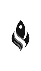 Fototapeta premium Abstract grayscale rocket shape design