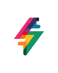 Colorful abstract lightning bolt graphic design