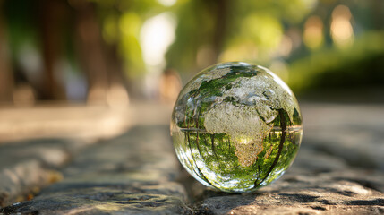 Glass globe symbolizing sustainability and international collaboration for environmental, social, and governance initiatives focused on renewable energy 