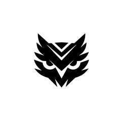 White v shaped graphic on black background