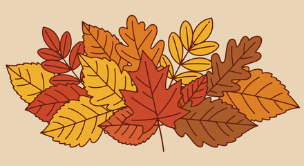 Fototapeta premium Displaying autumn leaves in a pile