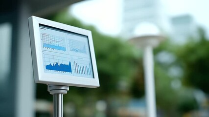 Meteorology Lab: Scene of E-paper board showcasing a weather chart alongside a digital anemometer reading. Data visualization, instrumentation and live metrics in a scientific meteorology lab - Powered by Adobe