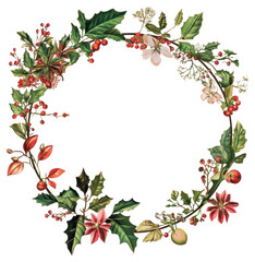 Fototapeta premium PNG Victorian art botanical christmas festive.