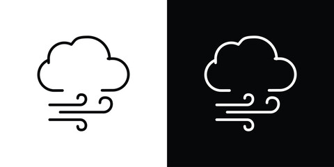 Wind clouds icon in editable stroke. EPS 10 vector illustration.