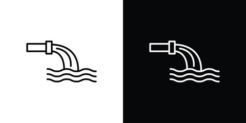 Waste water icon in editable stroke. EPS 10 vector illustration.