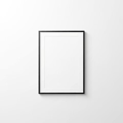 Empty framed picture on a white wall.