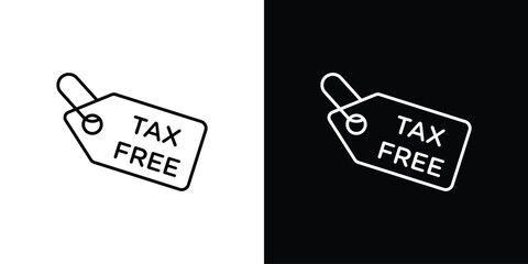 Tax free icon in editable stroke. EPS 10 vector illustration.