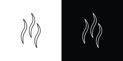 Smoke steam silhouette icon in editable stroke. EPS 10 vector illustration.