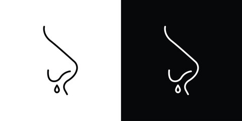 Runny nose icon in editable stroke. EPS 10 vector illustration.