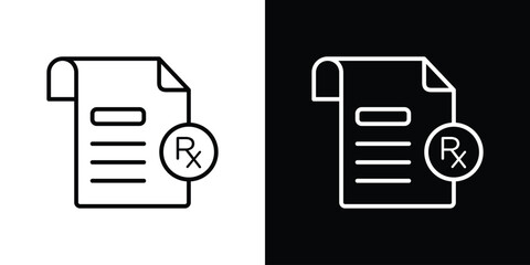 RX icon in editable stroke. EPS 10 vector illustration.