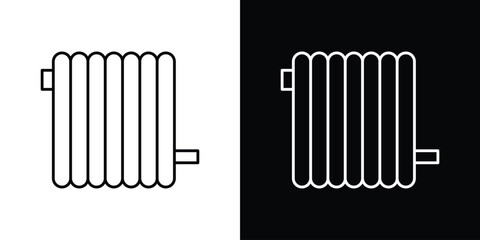 Radiator icon in editable stroke. EPS 10 vector illustration.