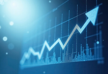 A blue graph showing growth