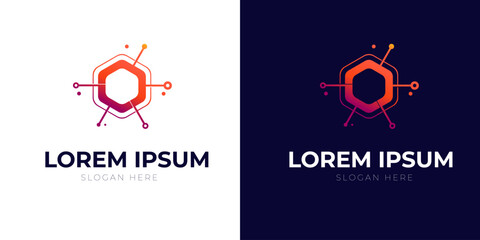 Technology logo designs, concept vector, Network Internet, logo symbol, company and business logo.