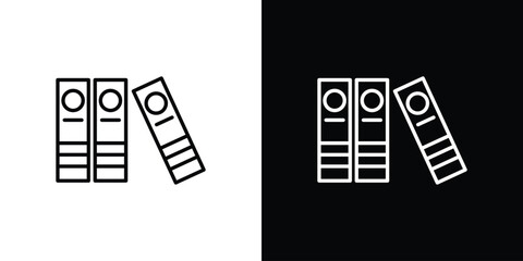 Library icon in editable stroke. EPS 10 vector illustration.