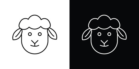 Lamb icon in editable stroke. EPS 10 vector illustration.