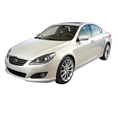 Naklejka premium Car Isolated on Pure White Background