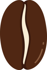 Rich dark coffee bean isolated on white minimalist graphic element vector