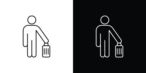 Guest icon in editable stroke. EPS 10 vector illustration.