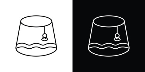 Fez hat icon in editable stroke. EPS 10 vector illustration.