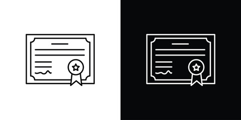 Diploma icon in editable stroke. EPS 10 vector illustration.