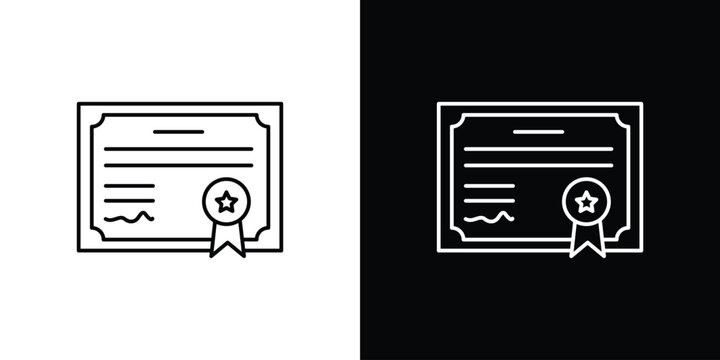 Diploma icon in editable stroke. EPS 10 vector illustration.