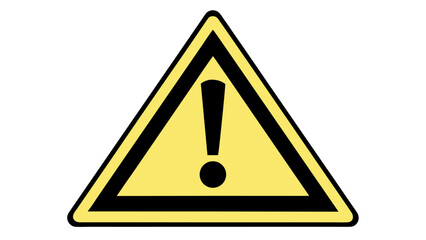 Yellow triangle warning sign with exclamation mark
