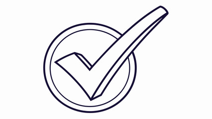 Simple dark blue check mark inside a circle icon