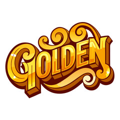 Bold golden typography design for the word golden