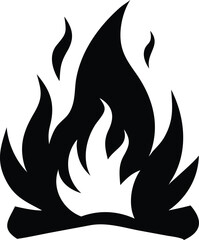 Fiery Inferno A Bold and Dynamic Silhouette Illustration of Intense Flames and Heat Perfect for Various Graphic Applications