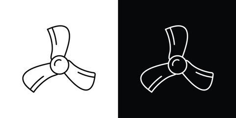 Boat screw icon in editable stroke. EPS 10 vector illustration.