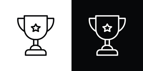 Achievement icon in editable stroke. EPS 10 vector illustration.