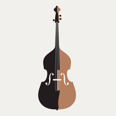 Fototapeta premium A stylized double bass against a plain background.