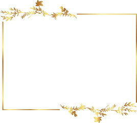 frame with leaves gold border Golden Border Warm Color Frame	
